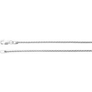 Rhodium-Plated Sterling Silver 1.25 mm Wheat 20" Chain - BN & CO JEWELRY