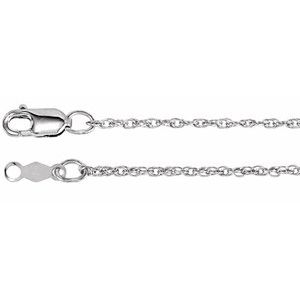 Rhodium-Plated Sterling Silver 1.25 mm Rope 18" Chain - BN & CO JEWELRY