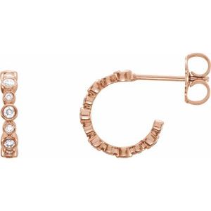 14K Rose 1/4 CTW Natural Diamond Huggie Earrings - BN & CO JEWELRY