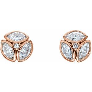 14K Rose 1/2 CTW Natural Diamond Earrings - BN & CO JEWELRY