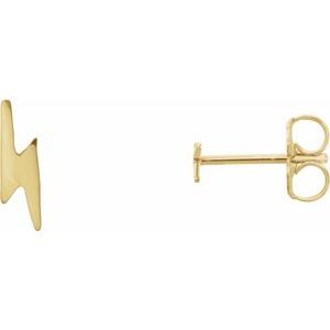 14K Yellow Lightning Bolt Earrings - BN & CO JEWELRY