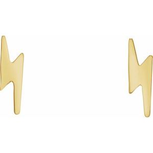 14K Yellow Lightning Bolt Earrings - BN & CO JEWELRY