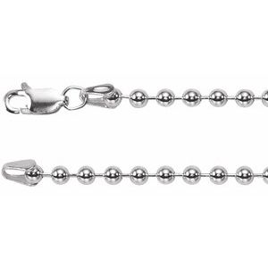 Sterling Silver 3 mm Bead 20" Chain - BN & CO JEWELRY