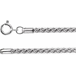 Sterling Silver 2.75 mm Popcorn Chain 7" Bracelet - BN & CO JEWELRY