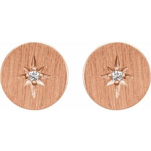 14K Rose .02 CTW Natural Diamond Earrings - BN & CO JEWELRY