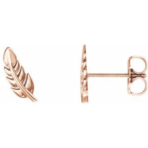 14K Rose Leaf Earrings - BN & CO JEWELRY