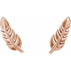 14K Rose Leaf Earrings - BN & CO JEWELRY