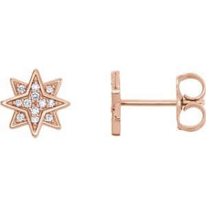 14K Rose .08 CTW Natural Diamond Star Earrings - BN & CO JEWELRY