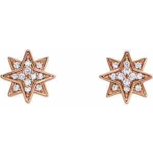 14K Rose .08 CTW Natural Diamond Star Earrings - BN & CO JEWELRY