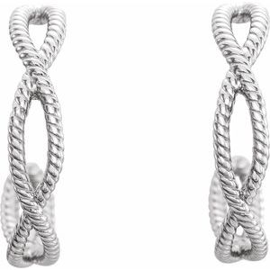 Sterling Silver 17x3.6 mm Rope Hoop Earrings - BN & CO JEWELRY