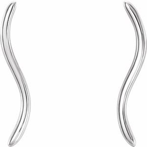 Sterling Silver Wavy Ear Climbers - BN & CO JEWELRY