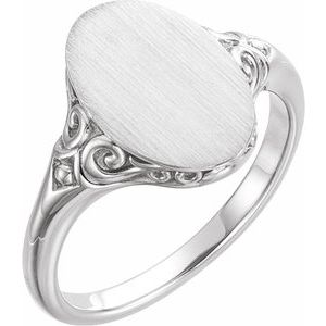 Sterling Silver 13x9 mm Oval Signet Ring - BN & CO JEWELRY