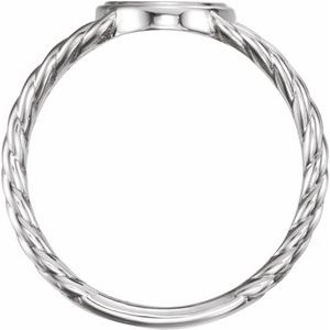 Sterling Silver 11x9 mm Oval Rope Signet Ring - BN & CO JEWELRY