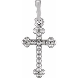 Sterling Silver Beaded Cross Pendant - BN & CO JEWELRY