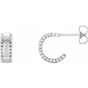 Sterling Silver 10.3 mm Beaded Huggie Earrings - BN & CO JEWELRY