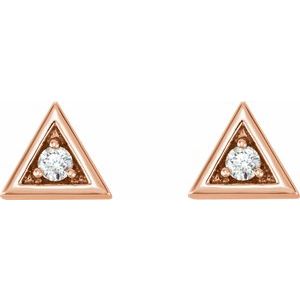 14K Rose 1/8 CTW Natural Diamond Geometric Earrings - BN & CO JEWELRY