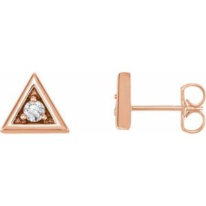 14K Rose 1/8 CTW Natural Diamond Geometric Earrings - BN & CO JEWELRY