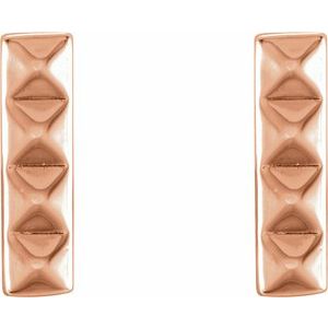 14K Rose Pyramid Bar Earrings - BN & CO JEWELRY