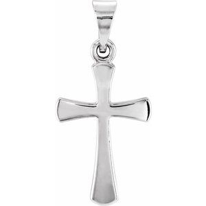 14K White 16.5x9.5 mm Cross Pendant - BN & CO JEWELRY