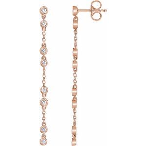 14K Rose 1/3 CTW Natural Diamond Chain Earrings - BN & CO JEWELRY