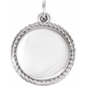 Sterling Silver Engravable Round Rope Pendant - BN & CO JEWELRY