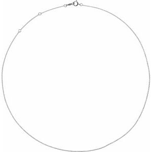 Rhodium-Plated Sterling Silver 1 mm Adjustable Solid Cable 16-18" Chain - BN & CO JEWELRY