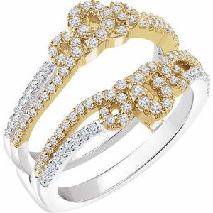 14K White & Yellow 5/8 CTW Natural Diamond Ring Guard - BN & CO JEWELRY