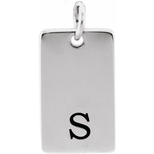 Sterling Silver 13x8 mm Be PoshÂ® Engravable Rectangle Pendant - BN & CO JEWELRY