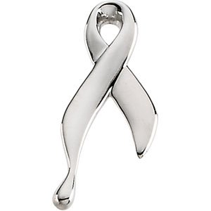 14K White Ribbon of Tearsâ„¢ Lapel Pin - BN & CO JEWELRY