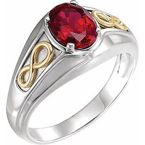 14K White/Yellow Lab-Grown Ruby Infinity Ring - BN & CO JEWELRY