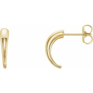 14K Yellow J-Hoop Earrings - BN & CO JEWELRY
