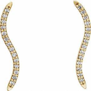 14K Yellow 1/6 CTW Natural Diamond Ear Climbers - BN & CO JEWELRY