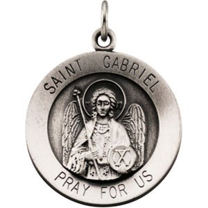 Sterling Silver 18.5 mm St. Gabriel Medal Necklace - BN & CO JEWELRY