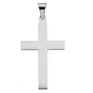 14K White 18 x 12 mm Cross Pendant - BN & CO JEWELRY