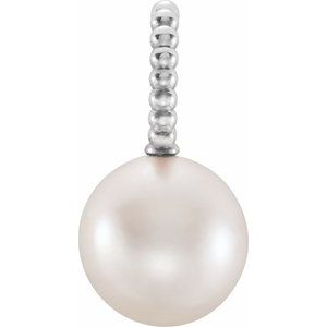 Sterling Silver Cultured White Freshwater Pearl Beaded Pendant - BN & CO JEWELRY