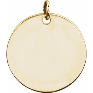 18K Yellow Vermeil 9.5 mm Engravable Disc Pendant - BN & CO JEWELRY