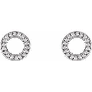 Sterling Silver Beaded Stud Earrings - BN & CO JEWELRY