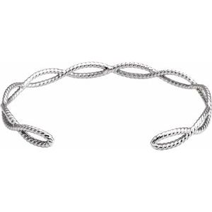 Sterling Silver Rope Cuff Bracelet - BN & CO JEWELRY