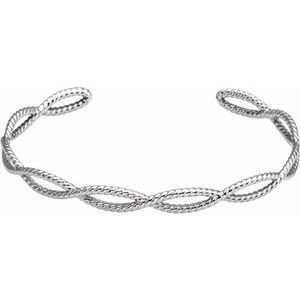 Sterling Silver Rope Cuff Bracelet - BN & CO JEWELRY