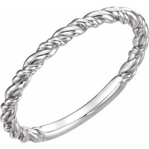 Sterling Silver Stackable Rope Ring - BN & CO JEWELRY