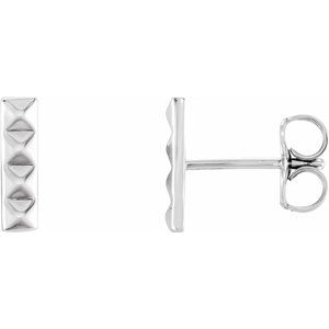Sterling Silver Pyramid Bar Earrings - BN & CO JEWELRY