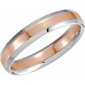 14K White/Rose 4 mm Beveled-Edge Band Size 5 - BN & CO JEWELRY