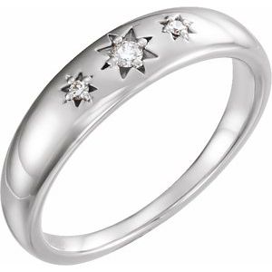 Sterling Silver .05 CTW Diamond Starburst Ring - BN & CO JEWELRY