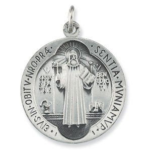 Sterling Silver 18.5 mm St. Benedict Medal - BN & CO JEWELRY