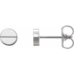 Sterling Silver 4.9 mm Geometric Friction Closure Earrings - BN & CO JEWELRY