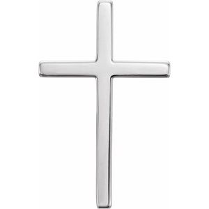 14K White 17.4x11.1 mm Cross Pendant - BN & CO JEWELRY