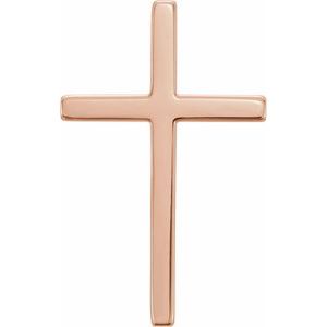 14K Rose 17.4x11.1 mm Cross Pendant - BN & CO JEWELRY