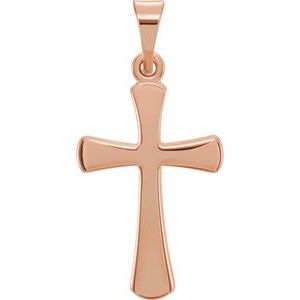 14K Rose 19.3x11.4 mm Cross Pendant - BN & CO JEWELRY