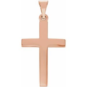 14K Rose 17x11.5 mm Cross Pendant - BN & CO JEWELRY