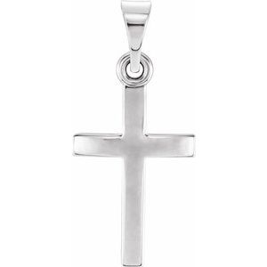 14K White 14.5x9.7 mm Cross Pendant - BN & CO JEWELRY